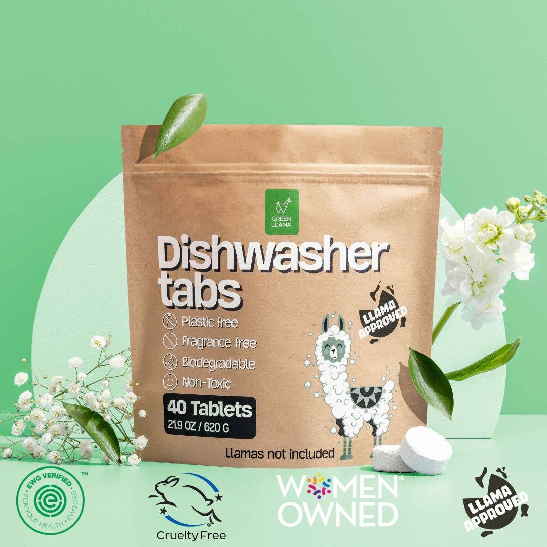 Fragrance and PVA Free Dishwasher Tablets 40ct front packaging box